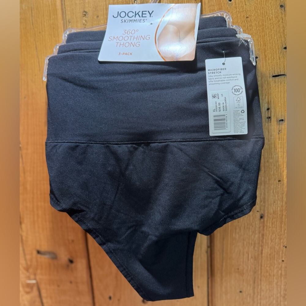 Jockey Skimmies 360° Smoothing Thong 3 Pack XL Black